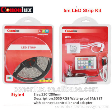 12v/24v TUV 5050/3528 led strip with adapter and remote controller, flex led strip light with IP65 water proof